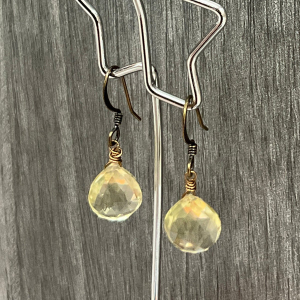 Lemon Quartz Drop Earrings