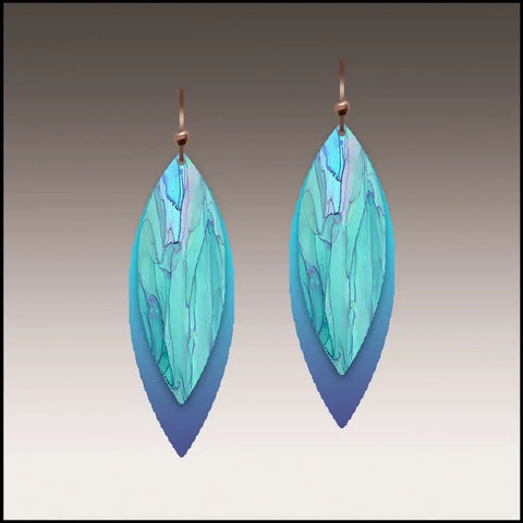 Blue and Aqua Layered Earrings
