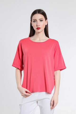 Connie Side Slit Top Coral