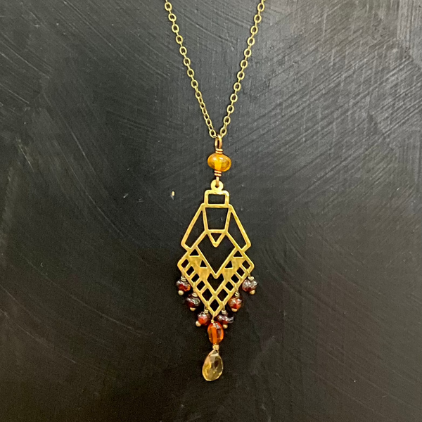 Amber Geo Long Necklace