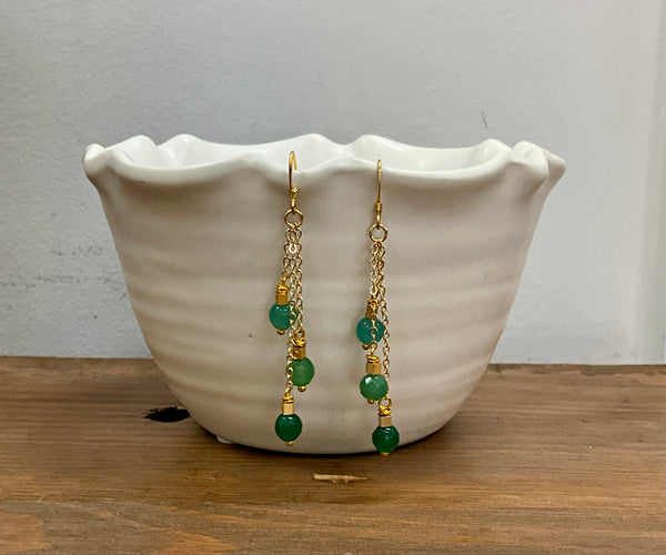 Shades of Green Gold Earrings