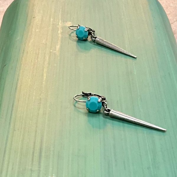 Jess Spike Earrings Turquoise