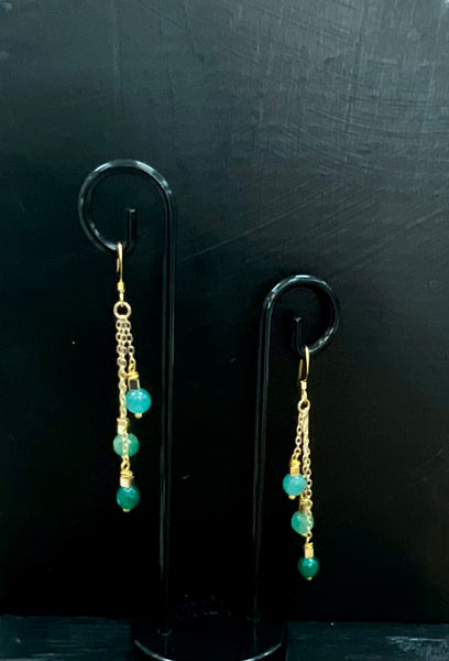 Shades of Green Gold Earrings