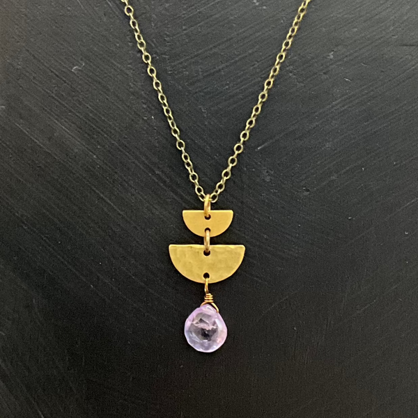 Amethyst Half Circle Necklace