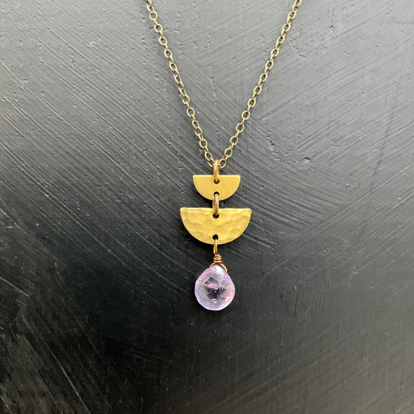 Amethyst Half Circle Necklace