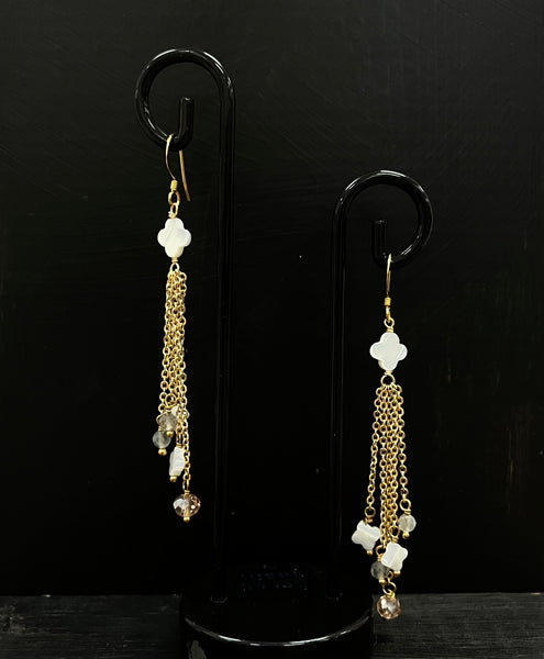 Mother Of Pearl Chain Earrings