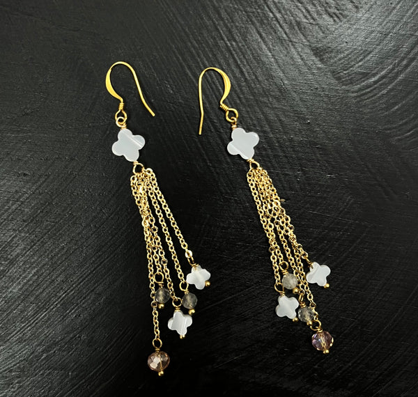 Mother Of Pearl Chain Earrings