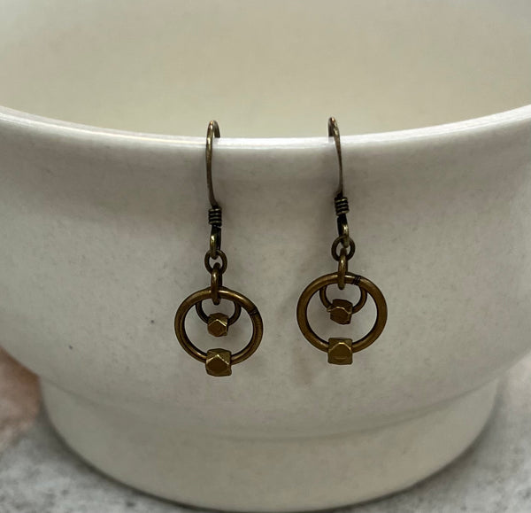 Brass Bead Earrings