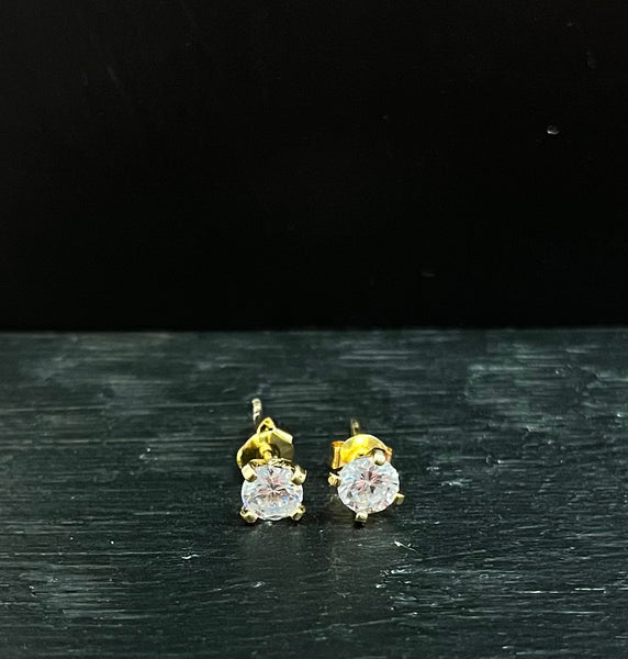 Gold Crystal Post Earrings