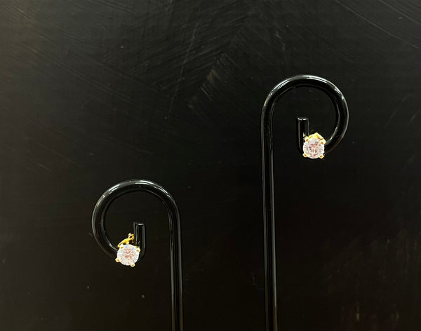 Gold Crystal Post Earrings