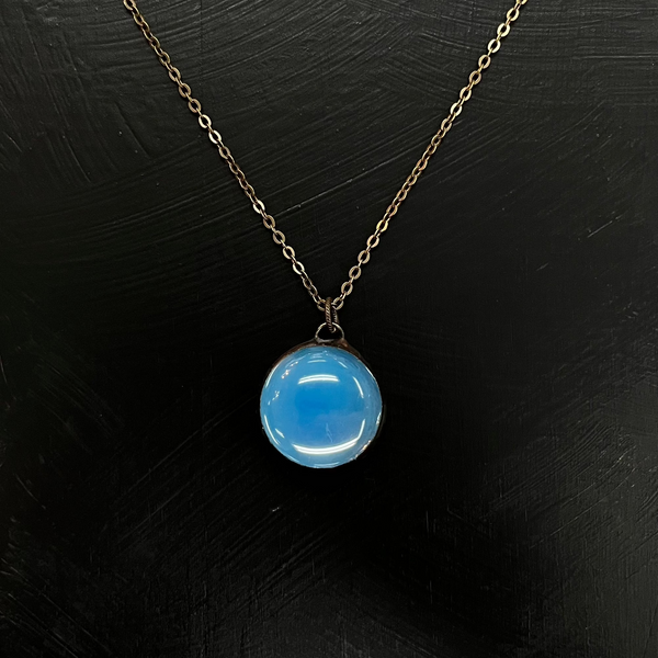 Blue Bubble Glass Necklace