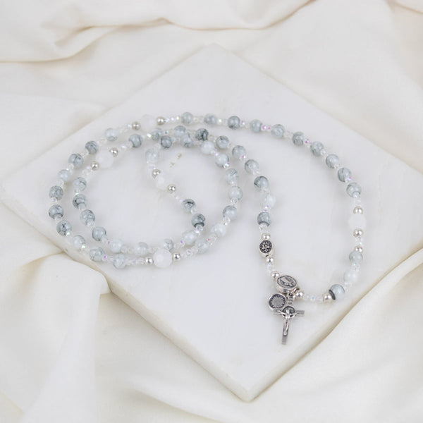 Miracles Rosary Wrap-Silver