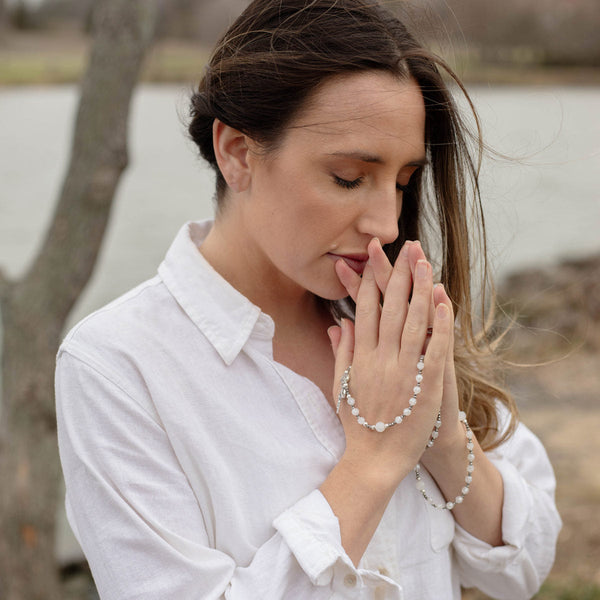 Miracles Rosary Wrap-Silver