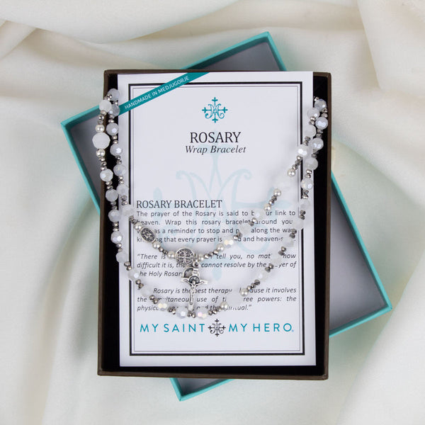 Miracles Rosary Wrap-Silver