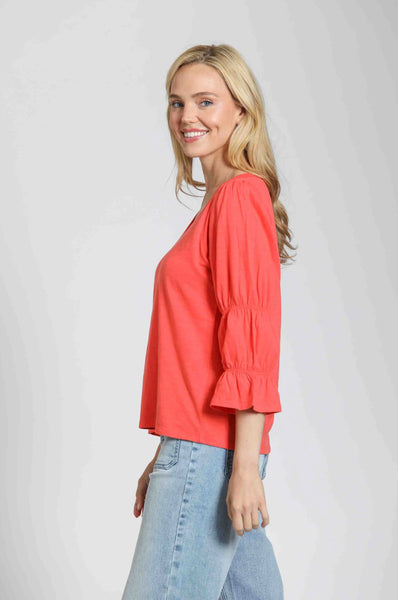 V Neck Renaissance Sleeve Top