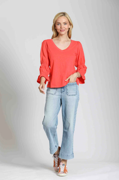 V Neck Renaissance Sleeve Top