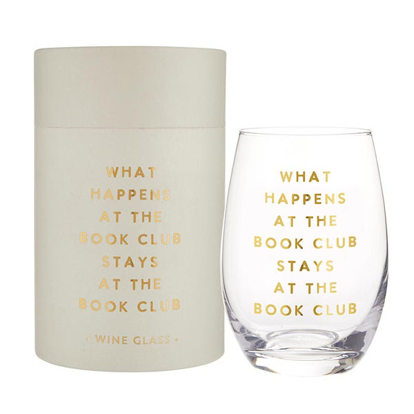 Book Club Wine Glass