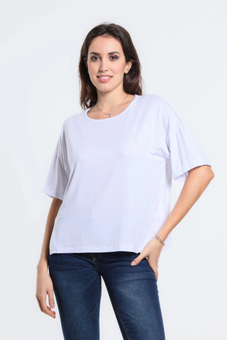 Connie Side Slit Top White