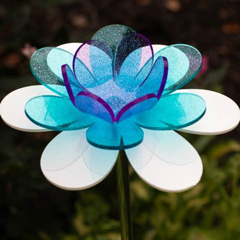 Glittery Lotus Garden Stake