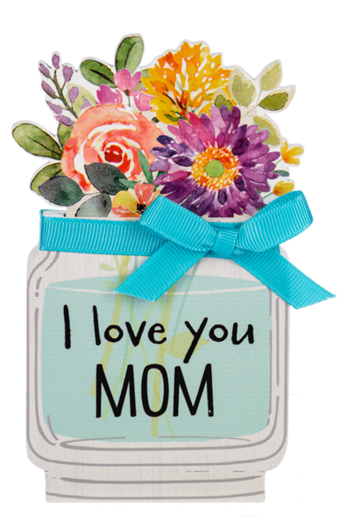 I Love You Mom Wood Vase
