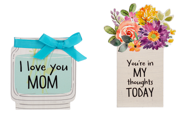 I Love You Mom Wood Vase