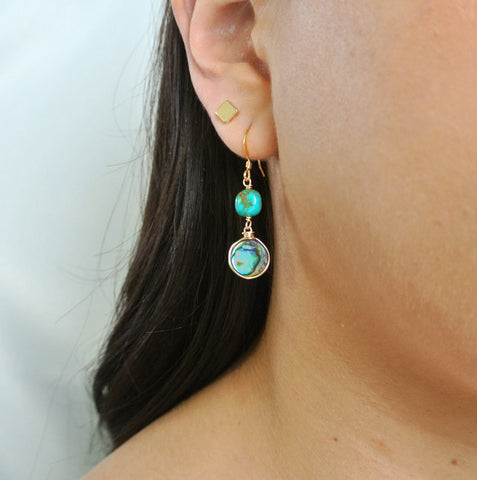 Turq & Abalone Earrings