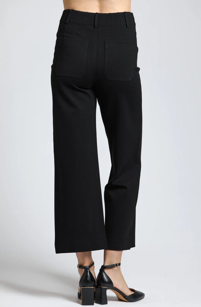 Ponte Cropped Wide Leg Pants