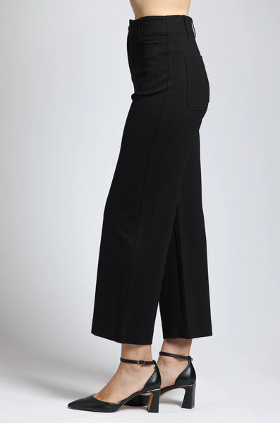 Ponte Cropped Wide Leg Pants
