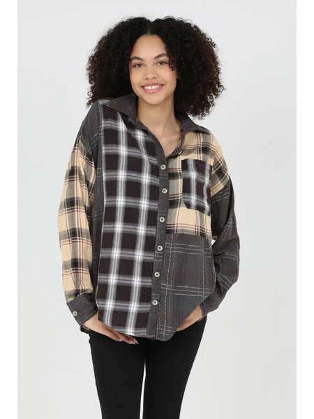 Mixed Plaid Shirt