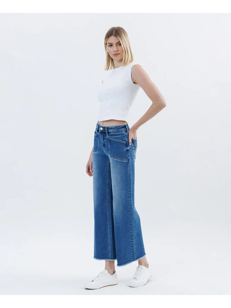 High Rise Crop Wide Leg Jean