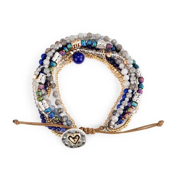 Beaded Love Bracelet Indigo