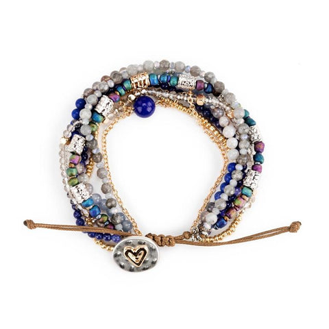 Beaded Love Bracelet Indigo