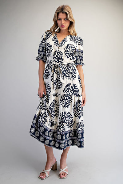 Navy Reef Boho Dress