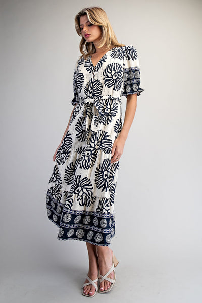 Navy Reef Boho Dress