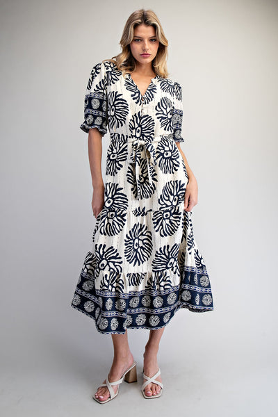 Navy Reef Boho Dress