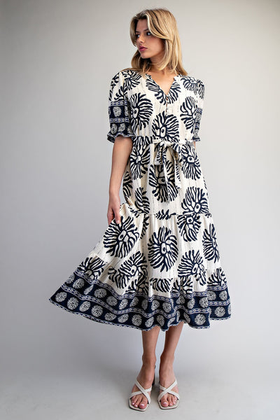 Navy Reef Boho Dress