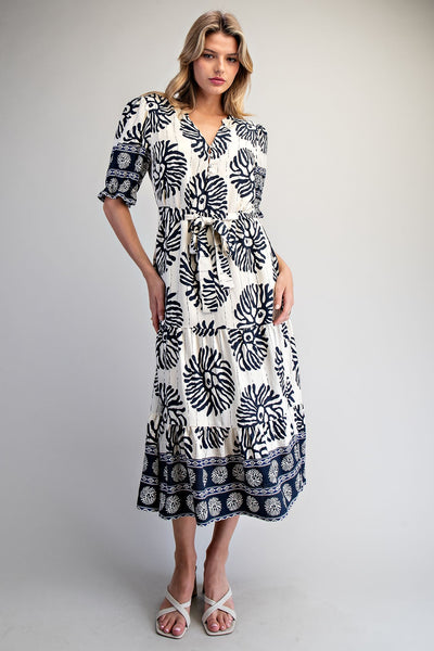 Navy Reef Boho Dress