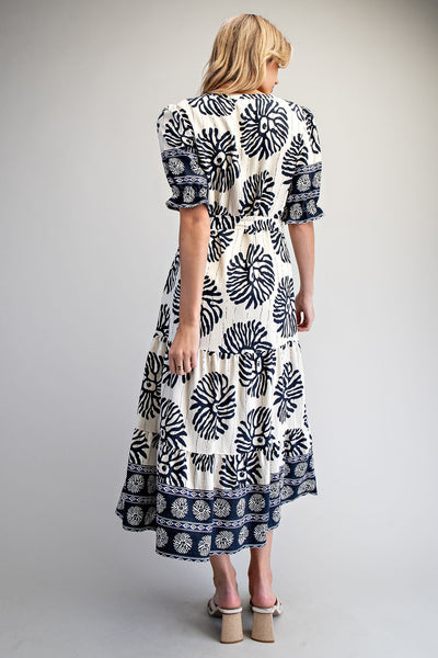 Navy Reef Boho Dress