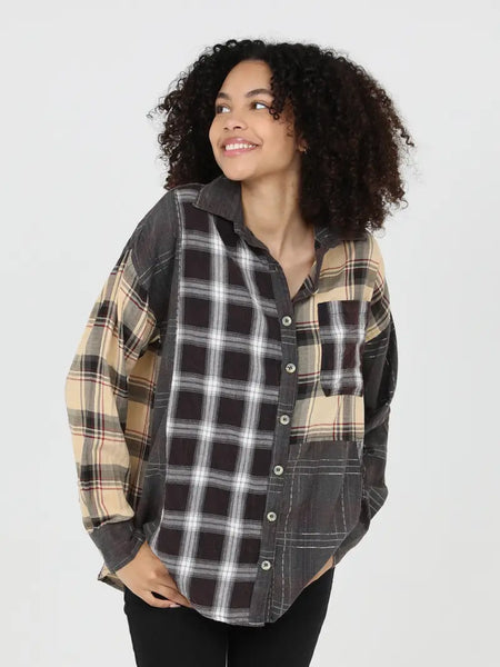 Mixed Plaid Shirt