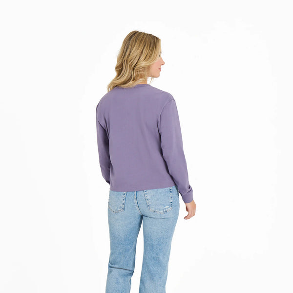 Boxy Henley Dusk Purple