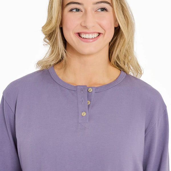 Boxy Henley Dusk Purple