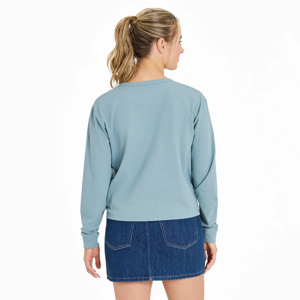 Boxy Henley Smokey Blue