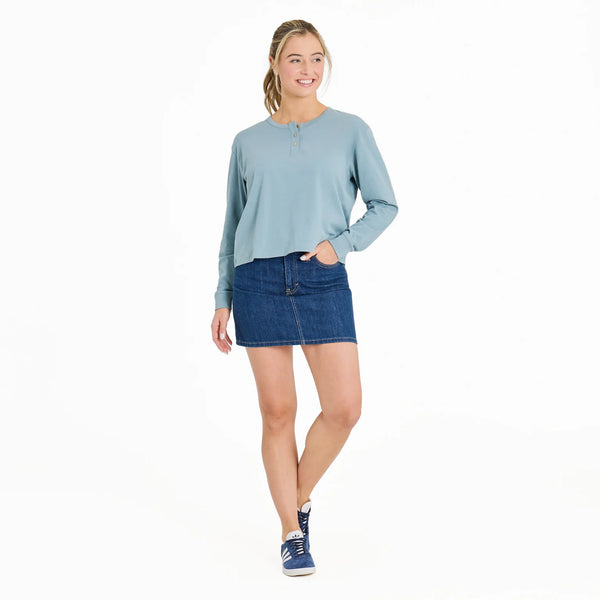 Boxy Henley Smokey Blue