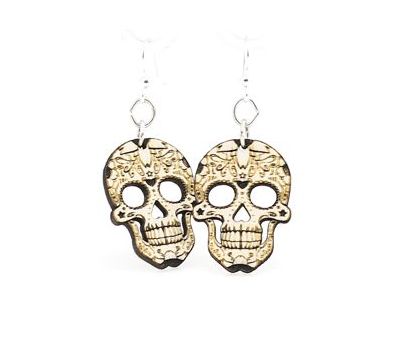 Sugar Skulls Wood Earrings