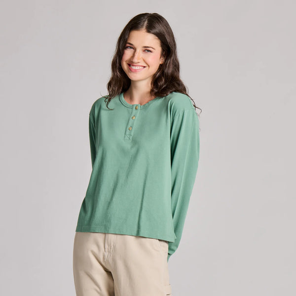 Boxy Henley Granite Green