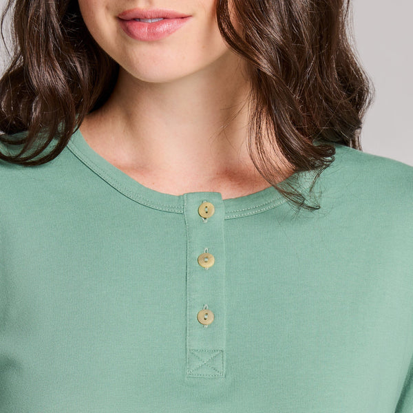 Boxy Henley Granite Green