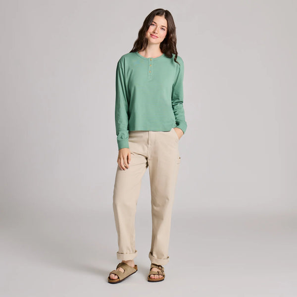 Boxy Henley Granite Green