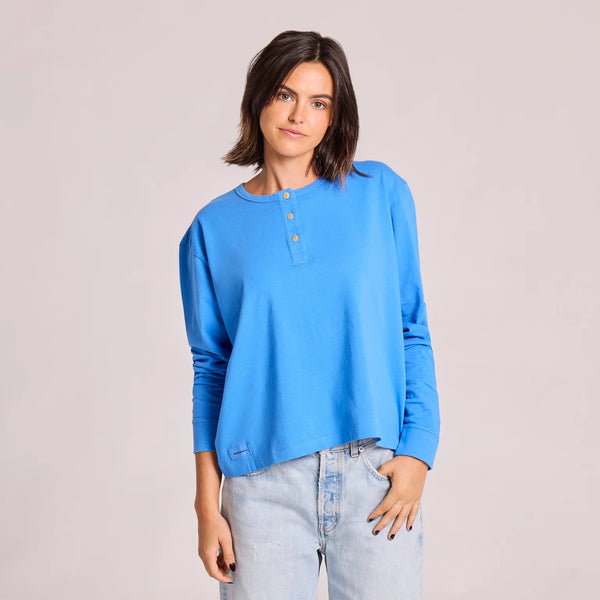 Boxy Henley Athletic Blue