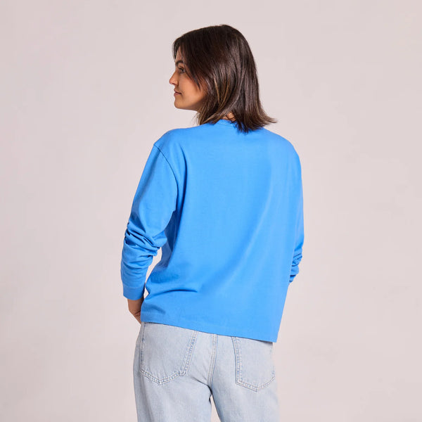 Boxy Henley Athletic Blue
