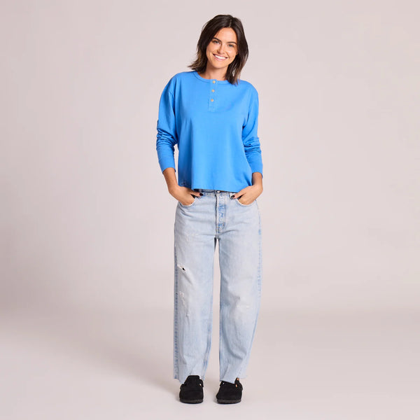 Boxy Henley Athletic Blue